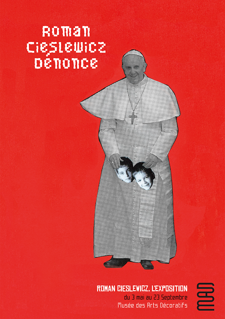 Affiche publicitaire Roman Cieslewicz n°2, Le pape - Clémence Gay